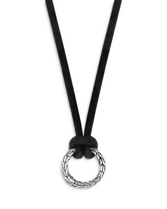 JOHN HARDY Men s Sterling Silver Classic Chain Amulet Connector Leather Cord Pendant Necklace 24 Bloomingdale s