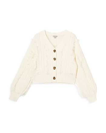 HABITUAL girl Girl's Sweater w/Cable and Fringe Detail Big Kids 