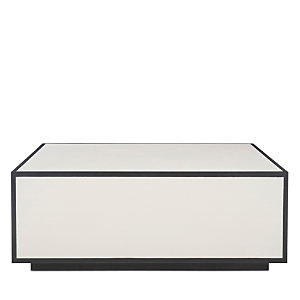 Bernhardt Silhouette Square Cocktail Table In Eggshell/onyx