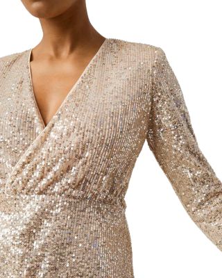 slim fit dress slacks Pre-loved French Connection Gold Sequin Dress – GrandDays main image 0