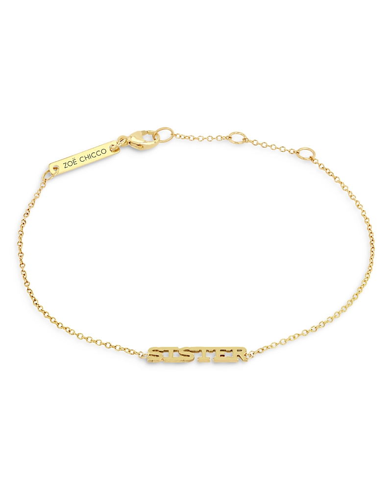 ZOË CHICCO 14K YELLOW GOLD ITTY BITTY SISTER BRACELET T6WB 1 14K