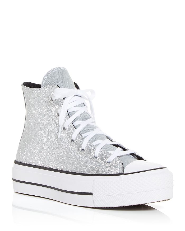 Converse Women's Chuck Taylor All Star Glitter Leopard Print Platform High Top Sneakers | Bloomingdale's