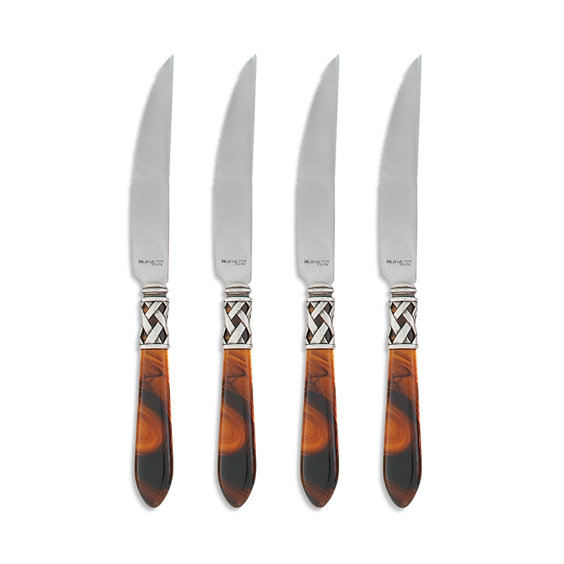 Vietri Aladdin Antique Steak Knives, Set Of 4 In Antique Tortoiseshell
