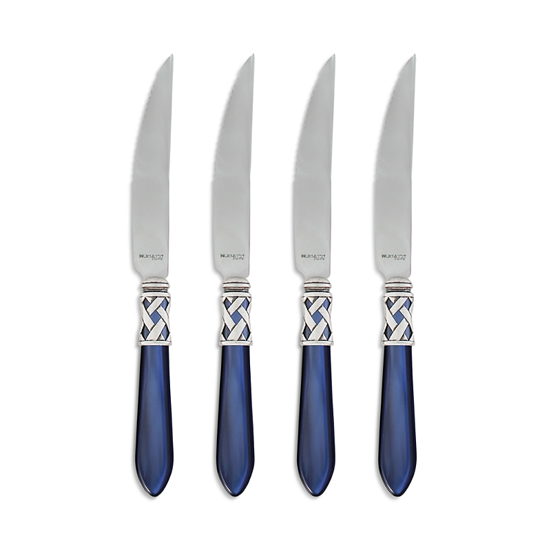 Vietri Aladdin Antique Steak Knives, Set Of 4 In Blue