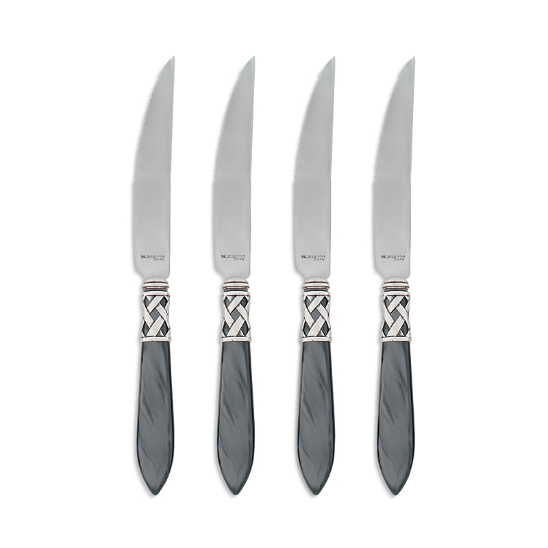 Vietri Aladdin Antique Steak Knives, Set Of 4 In Charcoal