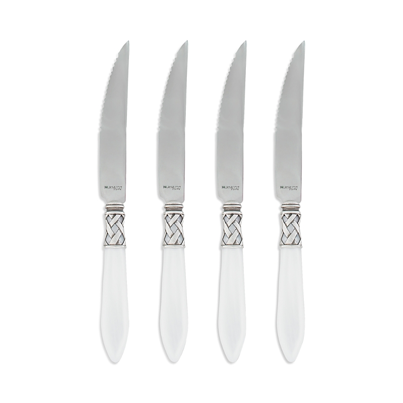 Vietri Aladdin Antique Steak Knives, Set Of 4 In White