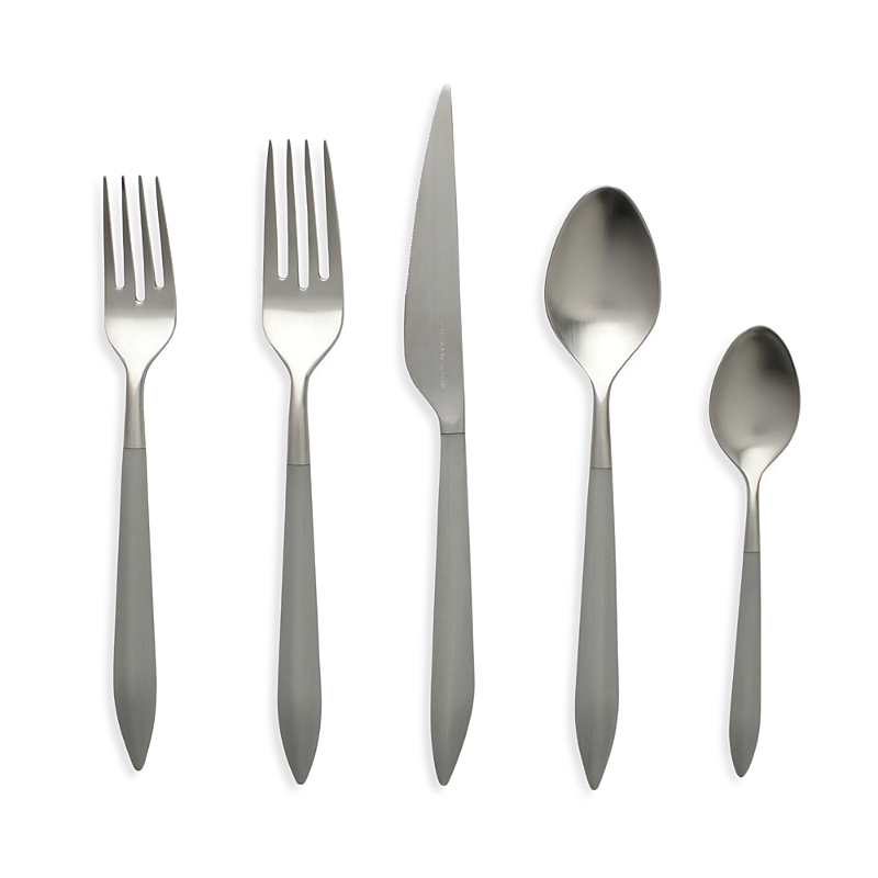 Vietri Ares Argento & Light Gray 5-piece Place Setting In Silver