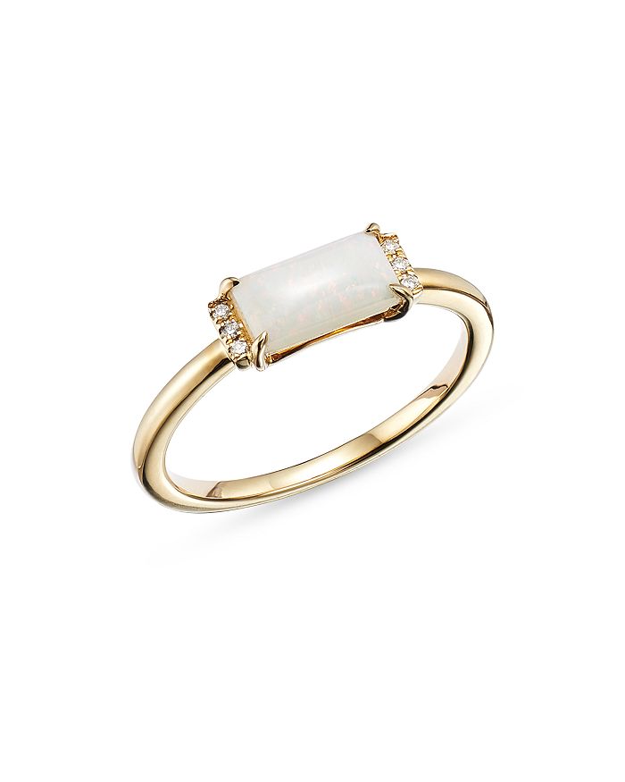 Opal and online diamond stackable ring