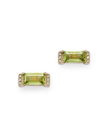 Bloomingdale's - Peridot & Diamond Accent Bar Stud Earrings in 14K Yellow Gold - 100% Exclusive