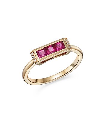 Bloomingdale's - Ruby & Diamond Accent Stacking Band in 14K Yellow Gold - 100% Exclusive