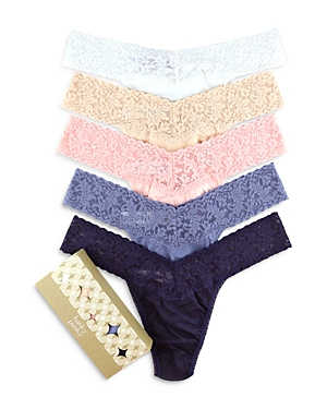 Hanky Panky Holiday Original Rise Cotton Thong, Pack Of 5 In Holiday Pack