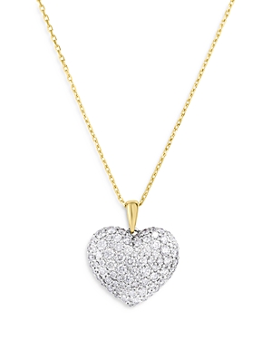Malka Fluorescent Diamond Heart Xo Pendant Necklace in 18K White & Yellow Gold, 1.46 ct. t.w. - 100% Exclusive