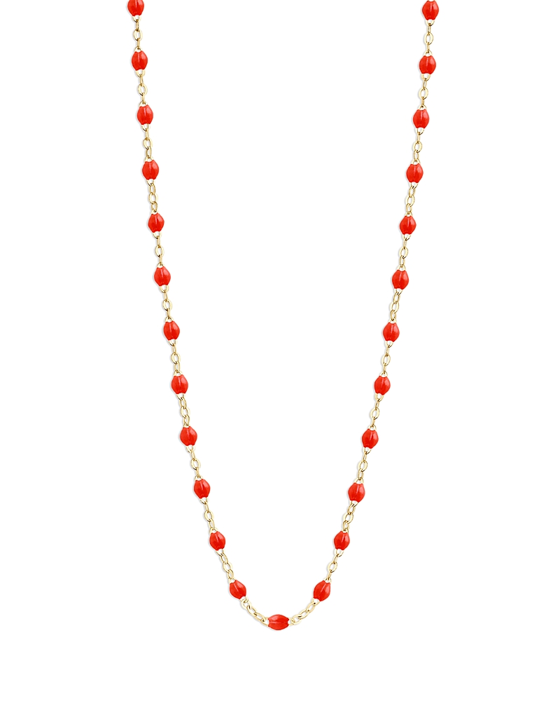 Gigi Clozeau 18k Yellow Gold Coral Necklace In Coral