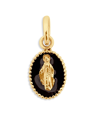 Gigi Clozeau 18k Yellow Gold Pearls Of Resin Stone Madonna Pendant In Black