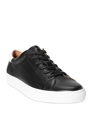 Shop Polo Ralph Lauren Men's Jermain Leather Sneakers In Black