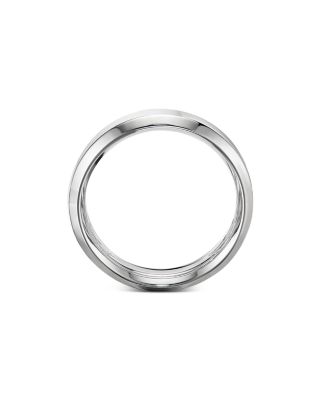 Men's 18K White Gold Beveled Band