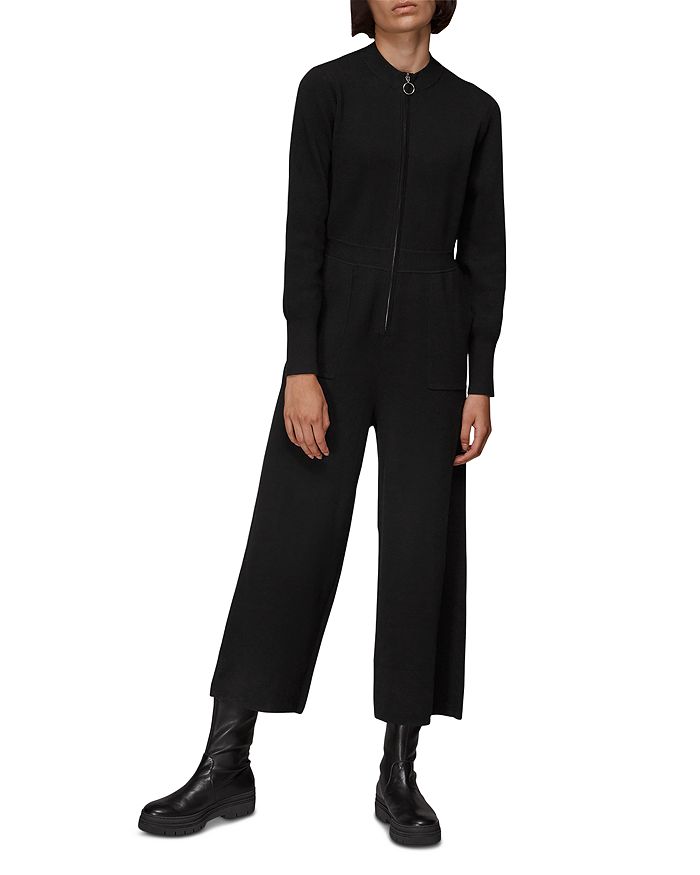 Whistles Zip Front Knit Jumpsuit Bloomingdale's