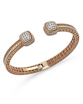 Roberto Coin - 18K Rose Gold Roman Barocco Diamond Cuff Bangle Bracelet