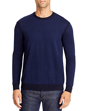 John Varvatos Star Usa Birdseye Crewneck Sweater In Navy