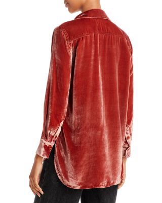 ladies velvet shirt