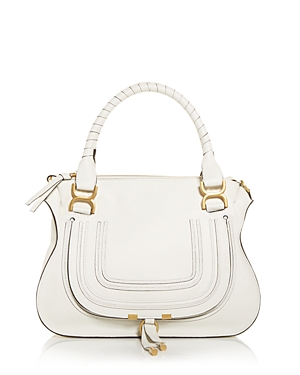 Chloé Marcie Medium Leather Satchel In White