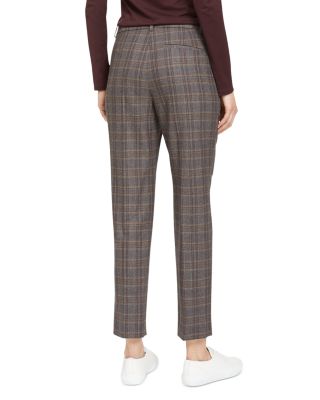 Theory Treeca Plaid Cropped Pants Bloomingdale's