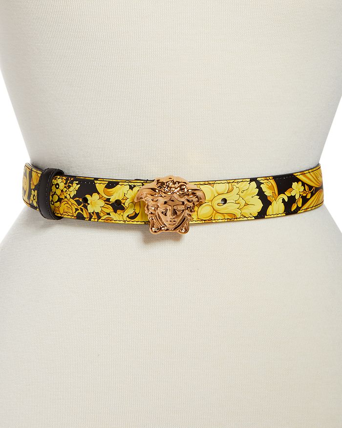 Versace Women's La Medusa Baroque Print Leather Belt Bloomingdale's