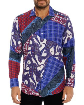 Robert Graham - Grand Marque Limited Edition Silk Patchwork Print Classic Fit Button Down Shirt