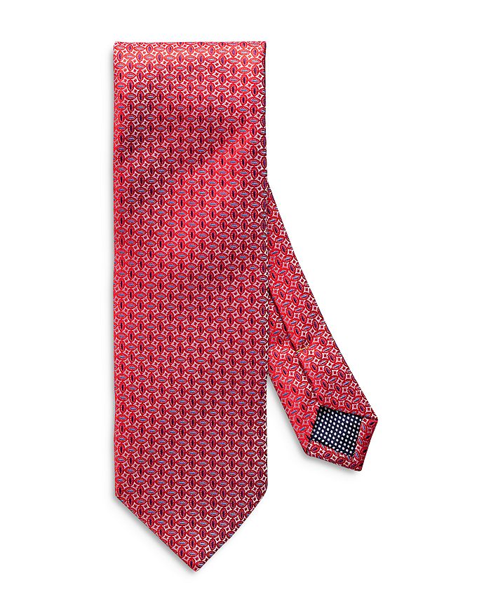 Eton Silk Geometric Classic Tie In Red/pink