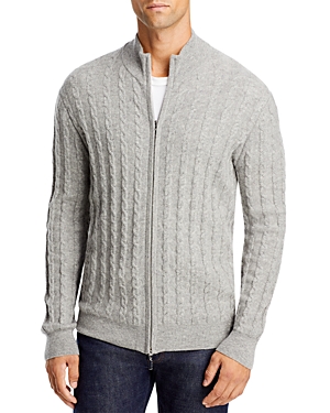 Atm Anthony Thomas Melillo Cotton Cashmere Full Zip Cable Knit Sweater