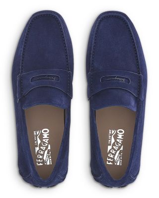 blue and white loafers