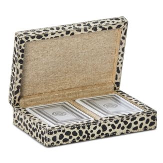 Pigeon & Poodle Lesten Cheetah Print Card Box | Bloomingdale's More For The Home Games & Electronics