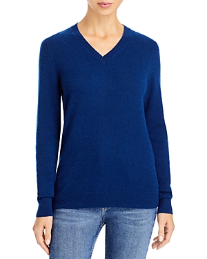 C By Bloomingdale's V Neck Cashmere Sweater - 100% Exclusive In River Navy