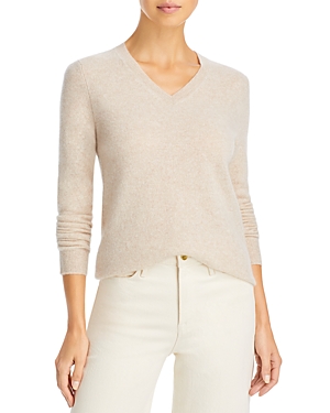 C By Bloomingdale's V Neck Cashmere Sweater - 100% Exclusive In Stone Heather
