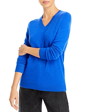 C By Bloomingdale's V Neck Cashmere Sweater - 100% Exclusive In Tidal Blue
