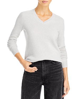 C By Bloomingdale's V Neck Cashmere Sweater - 100% Exclusive In Tinsel Heather