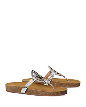 Metallic Dolce & Gabbana Leather Toe Post Sandals in Silver Womens Shoes Flats and flat shoes Sandals and flip-flops 