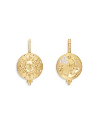 Temple St. Clair - 18K Yellow Gold Sole Luna Diamond Drop Earrings
