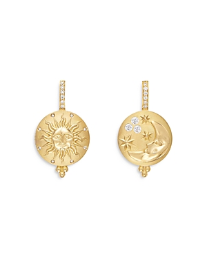18K Yellow Gold Sole Luna Diamond Drop Earrings