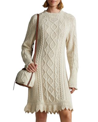 Total 81+ imagen polo ralph lauren cable knit sweater dress