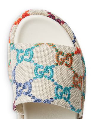 Gucci Women's GG Multicolor Platform Slide Sandals