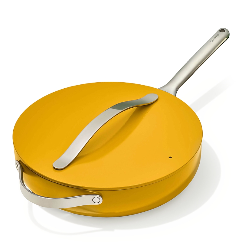 Caraway Nontoxic Ceramic Nonstick Saute Pan With Lid In Marigold
