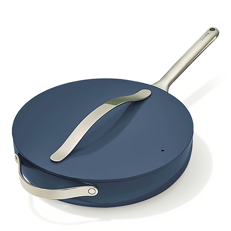 Caraway Nontoxic Ceramic Nonstick Saute Pan With Lid In Navy