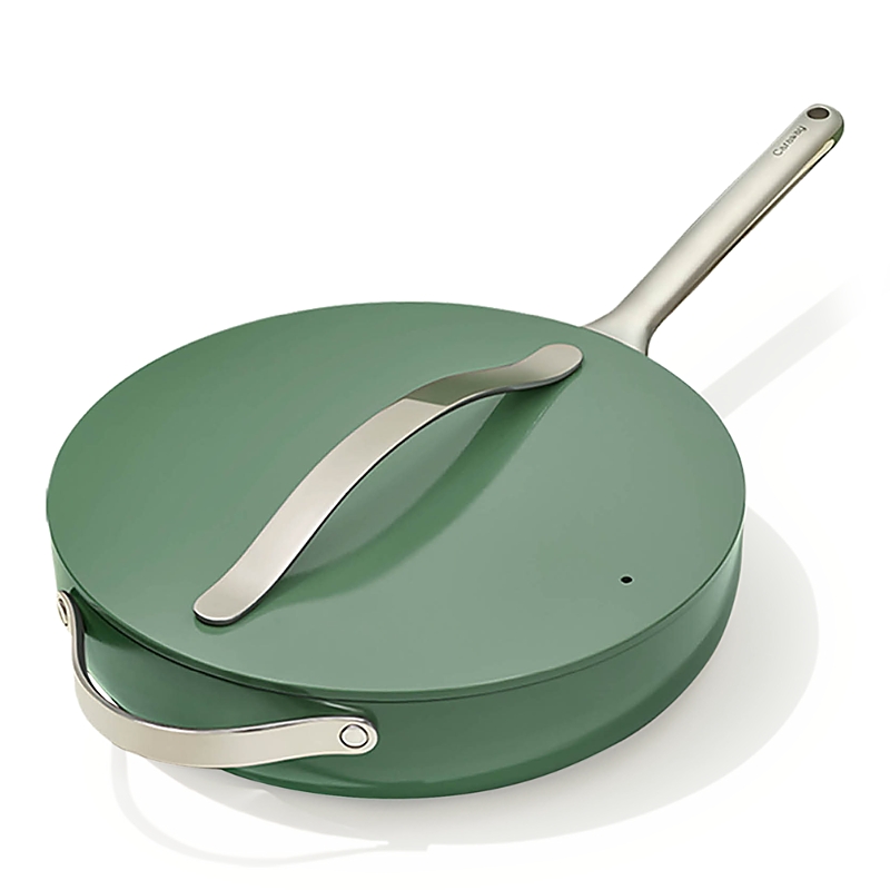 Caraway Nontoxic Ceramic Nonstick Saute Pan With Lid In Sage
