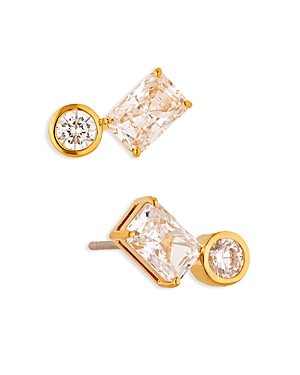 Shop Nadri Social Lights Cubic Zirconia & Nano Crystal Stud Earrings In Gold