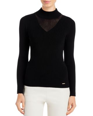 tahari mock neck sweater