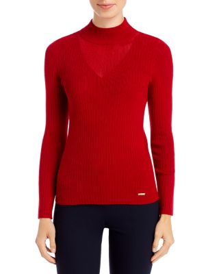 tahari mock neck sweater
