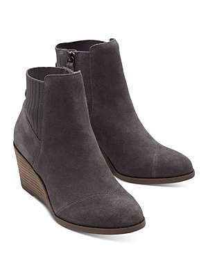 Toms Women's Wedge Heel Booties In Gray