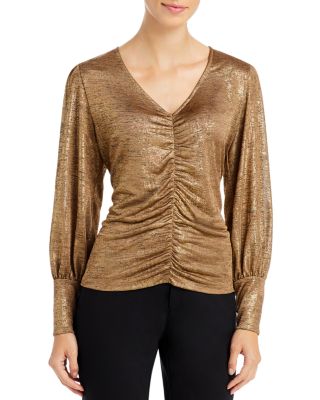 Single Thread Metallic Ruched Top | Bloomingdale's