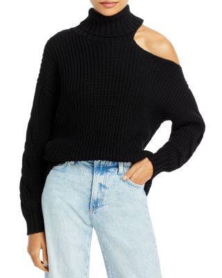 AQUA - Cotton Cutout Turtleneck Sweater - 100% Exclusive